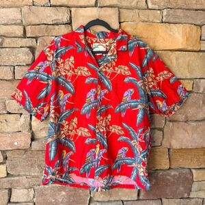 VTG Paradise Found Hawaiian Parrot Palm Tree XL Shirt ASO Magnum PI Tom Selleck